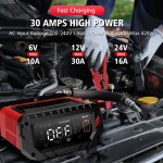 HTRC portatile 30A auto moto caricabatteria 12V 24V automatico per piombo acido Start Stop & Repair per camion